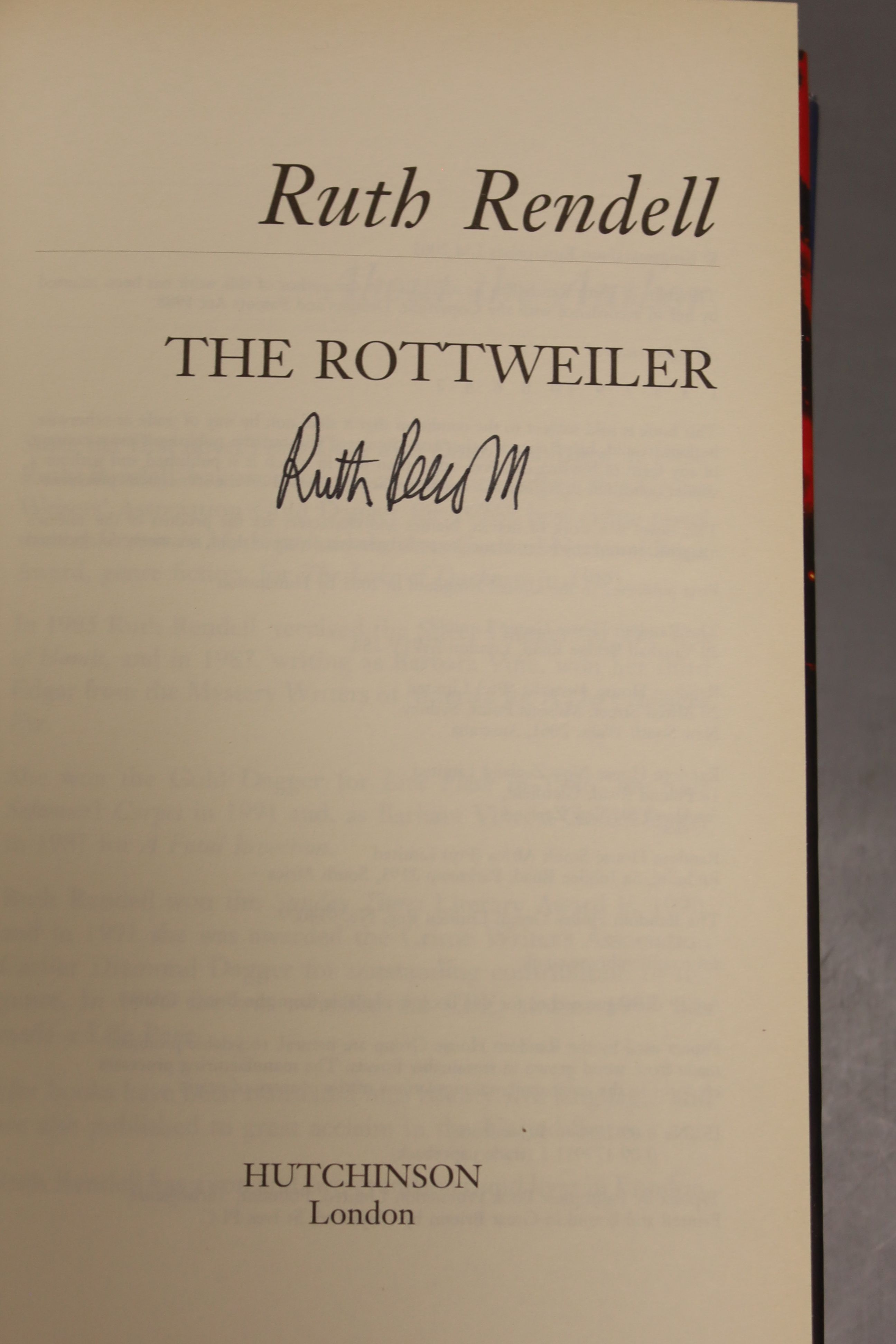 , Macdonald, Fraser – The Reavers, first edition, 8vo, signed, sealed in slipcase. Cornwell, Bernard – Excalibur, 8vo, signed to fixed book plate, (dj present, very minor blemishes) Micheal Joseph, London 1997., Rendell,